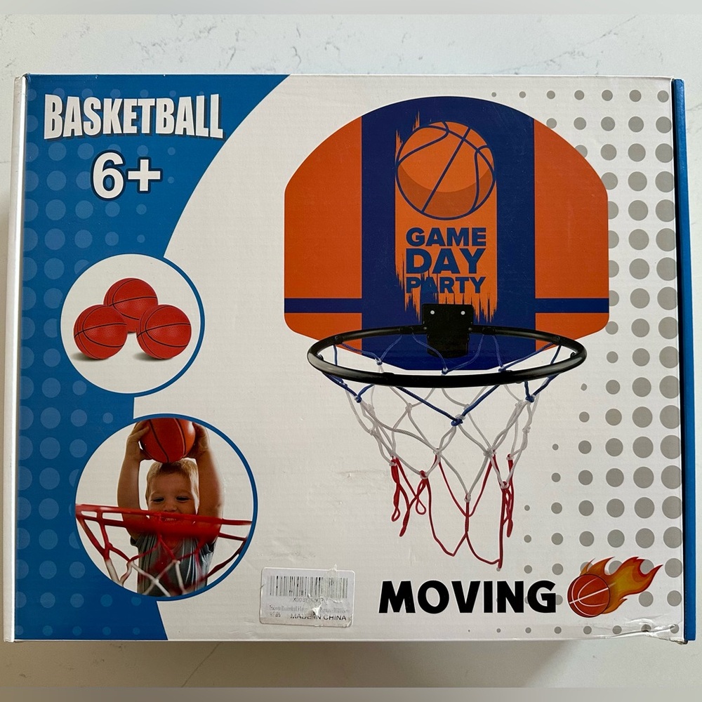 Moving Rechargeable Basketball Hoop - Fast & Slow Modes - 3 Balls - Air Pump NEW